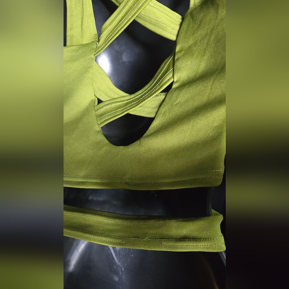 Olive green CUTE cut out swimsuit NEW no tags - Picture 10 of 11